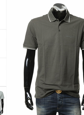 Armani/阿玛尼AX 男士时尚纯色休闲短袖POLO衫 XM000489 AF13026