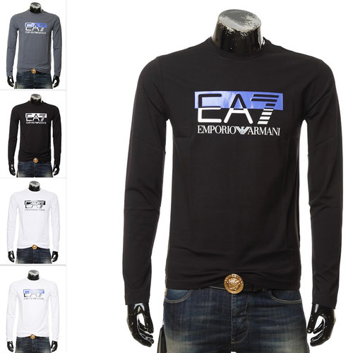 Armani男士圆领长袖T恤