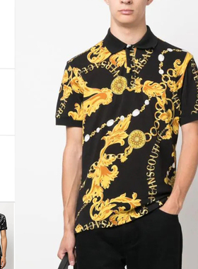Versace/范思哲VJ 潮牌奢华印花男士短袖POLO衫 75GAG6S0,JS237