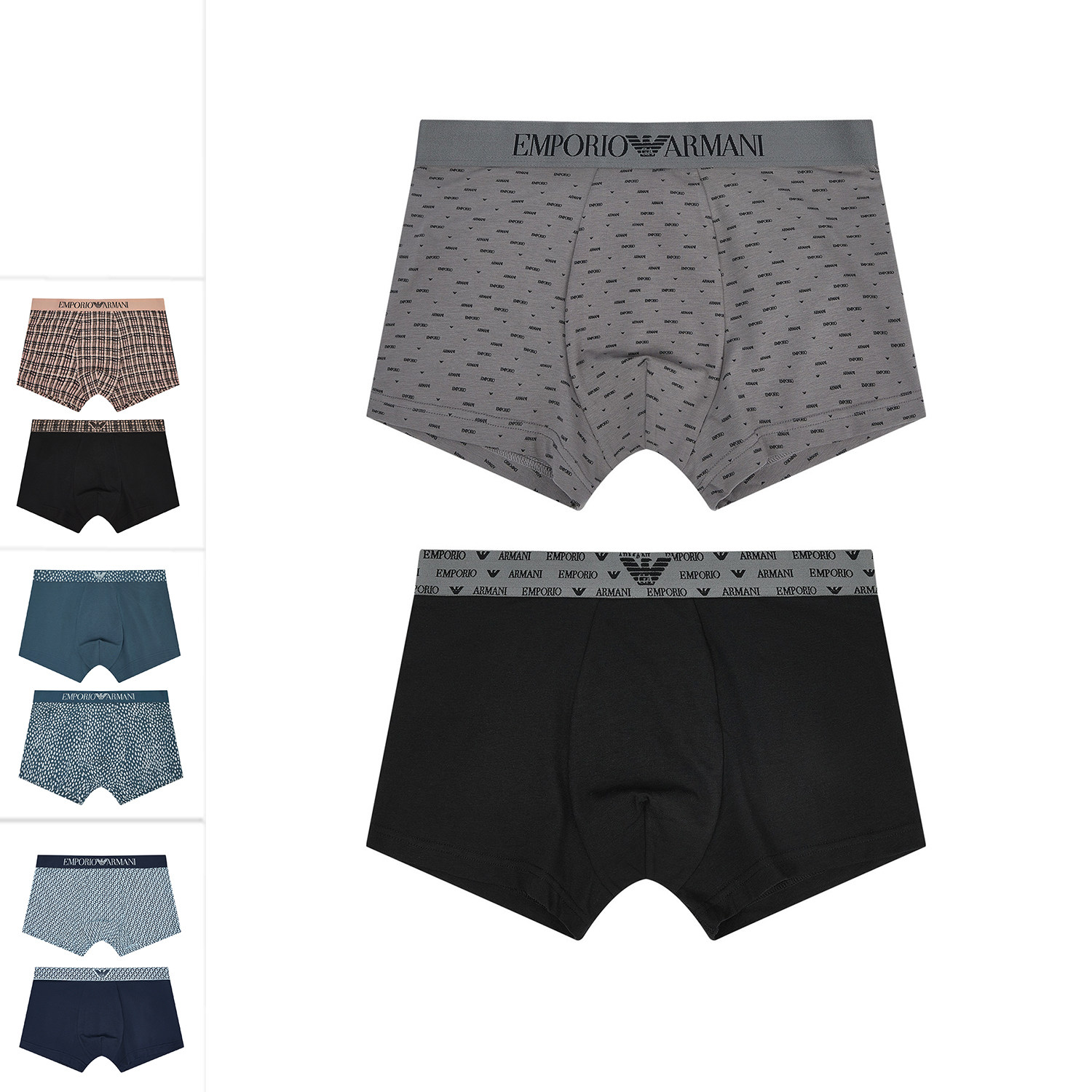 Armani/阿玛尼EA 男士鹰标2件装弹力四角内裤 EM001014 AF18885