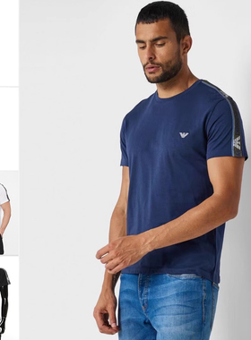 Armani/阿玛尼EA男士鹰标修身时尚潮流纯棉短袖T恤 211845 4R475