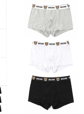 moschino/莫斯奇诺男士经典小熊3件装四角内裤 252V1A1342 4402