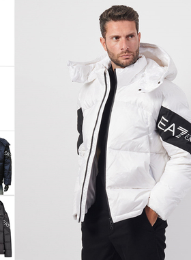 Armani/阿玛尼EA7 男士时尚保暖加厚连帽外套羽绒服 6DPB33 PNEOZ