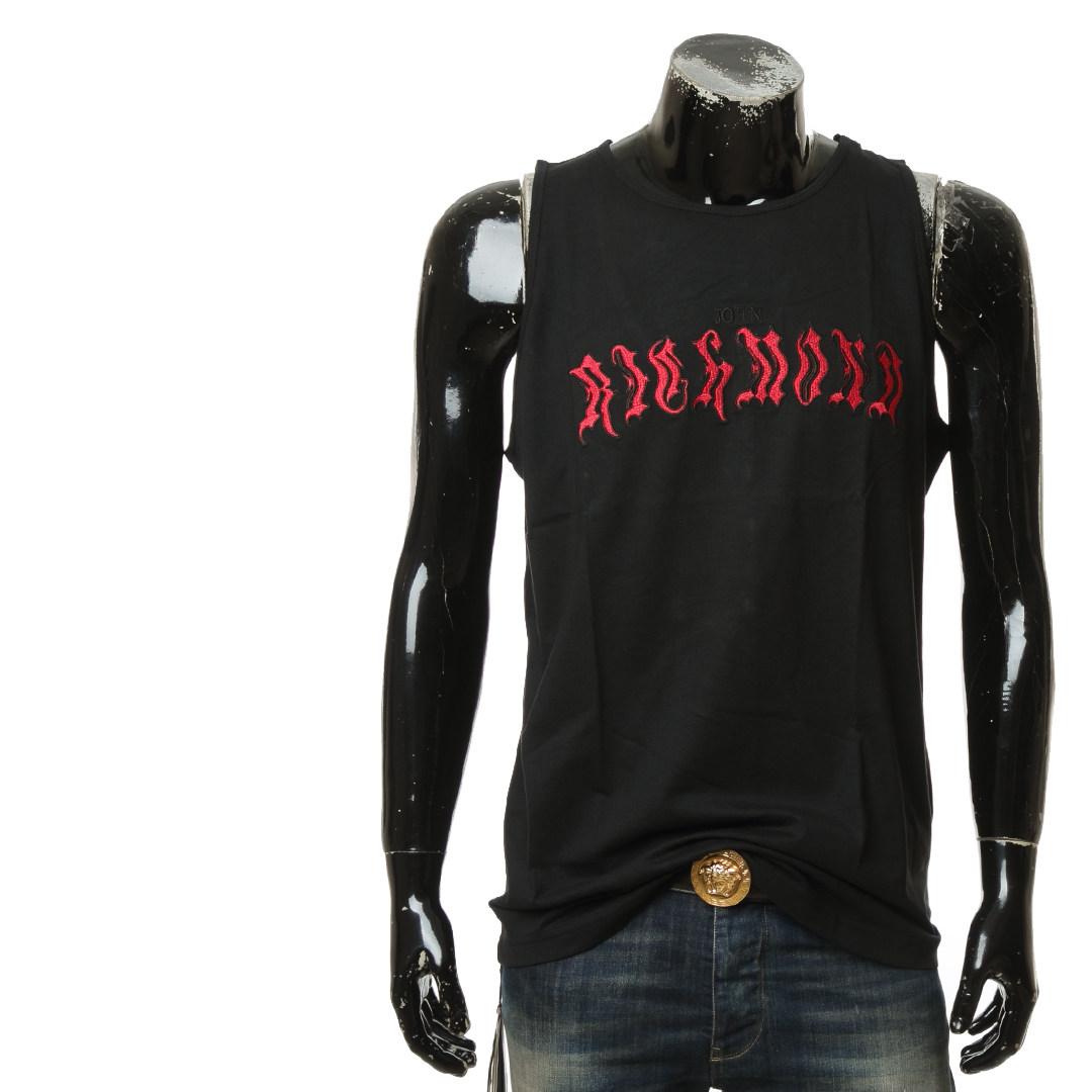 里士满 潮牌男士刺绣背心无袖t恤 rmp23076