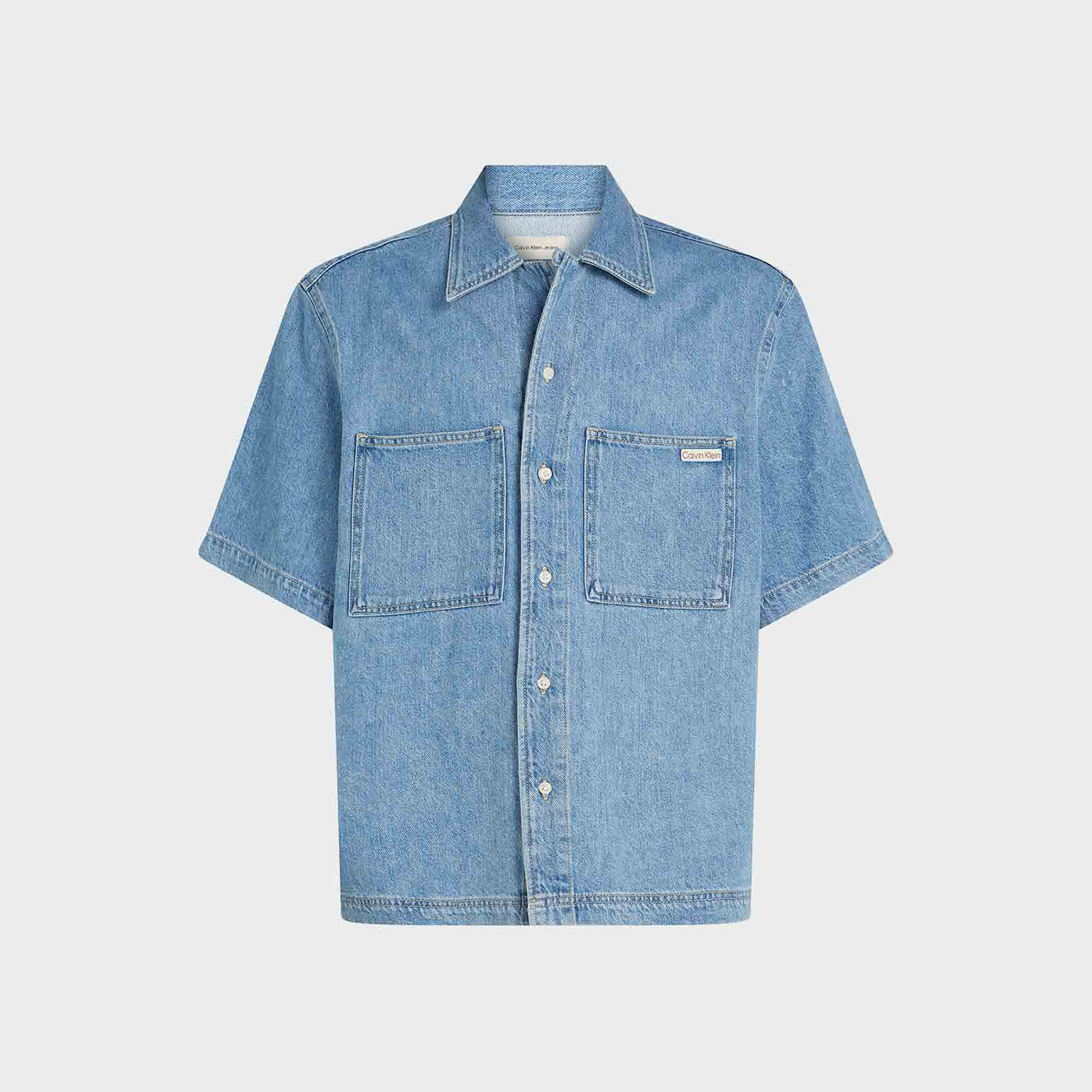 Calvin Klein Jeans CK 男士复古水洗牛仔短袖衬衫 J30J327512