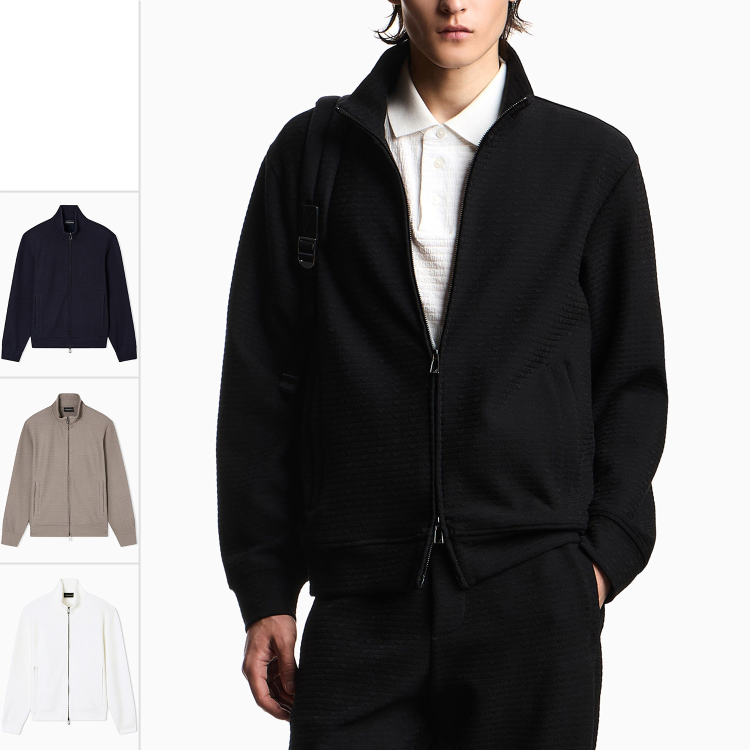 Armani/阿玛尼EA 男士时尚老花鹰标开衫外套卫衣EM004534 AF13700