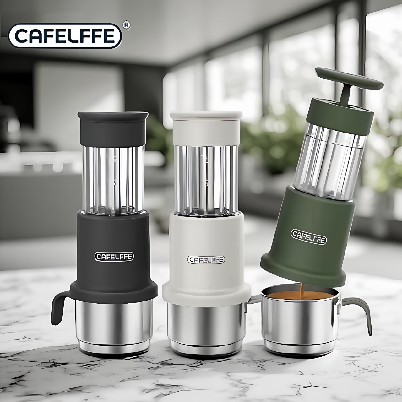 CAFELFFE户外便携咖啡机手动意式浓缩胶囊小型咖啡机打泡器配套