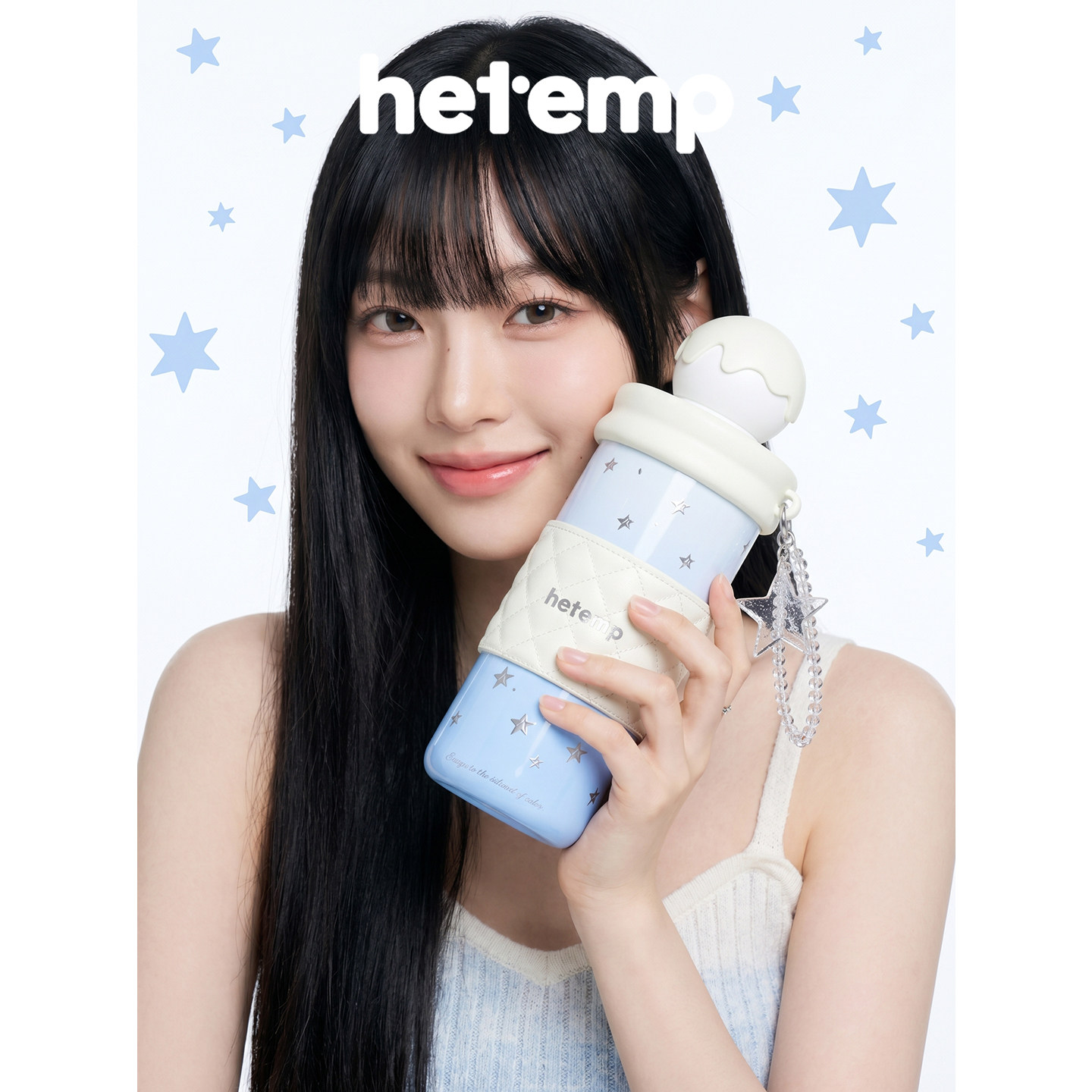 恒度沁凉雾屿星星不锈钢保温杯便携吸管杯女生高颜值学生便携水杯