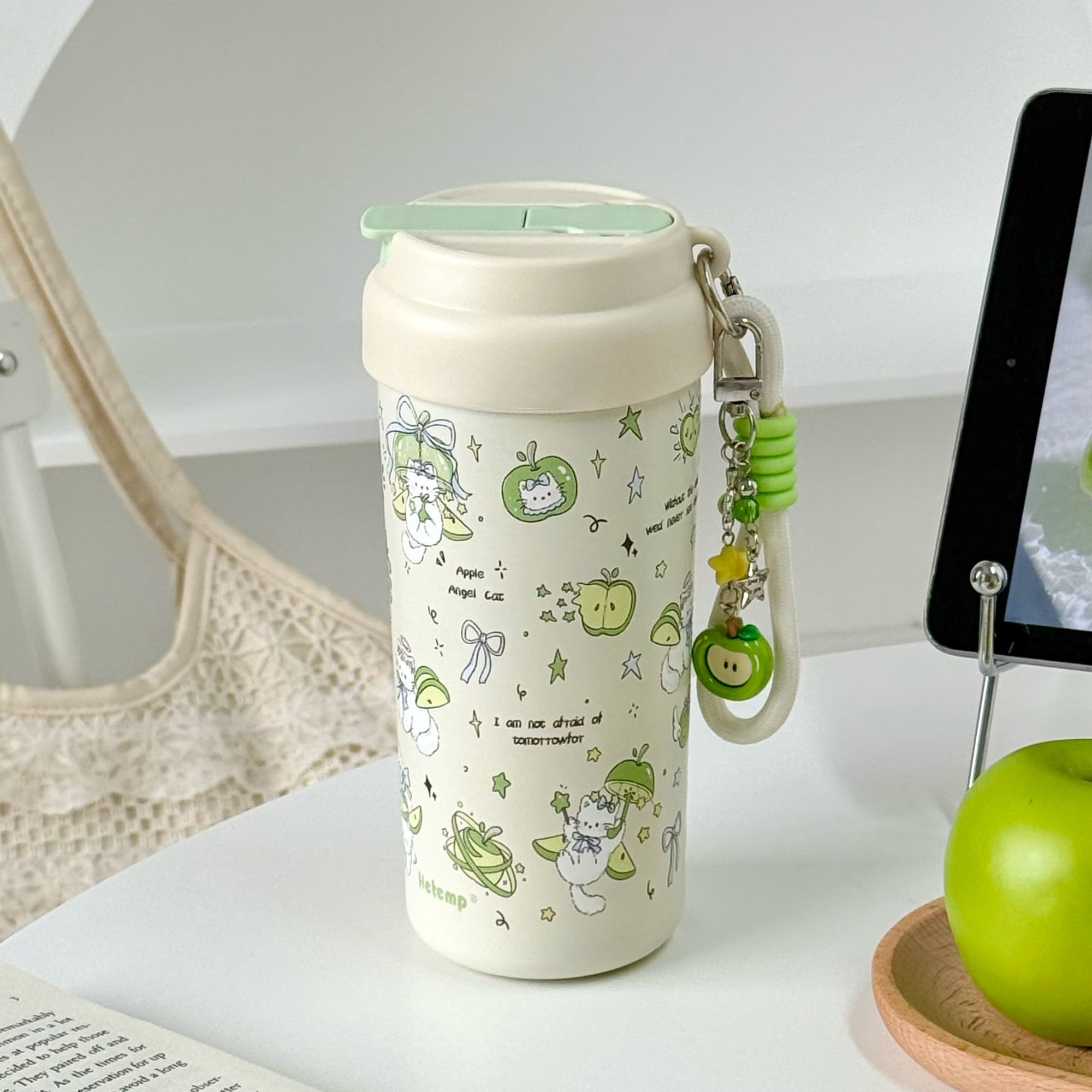 原创苹果小猫316不锈钢保温杯