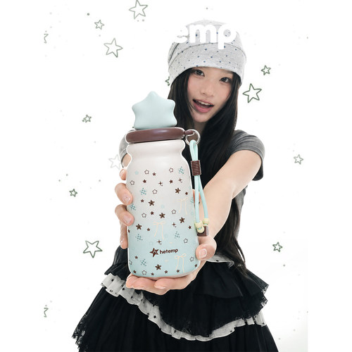 原创薄巧星星保温杯女生高颜值
