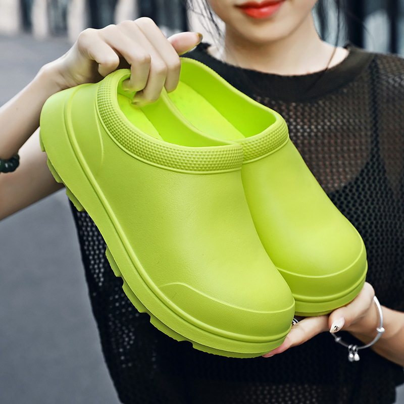 男鞋2025秋季新款百搭厚底耐磨防滑防水外穿居家一脚蹬包头拖包脚