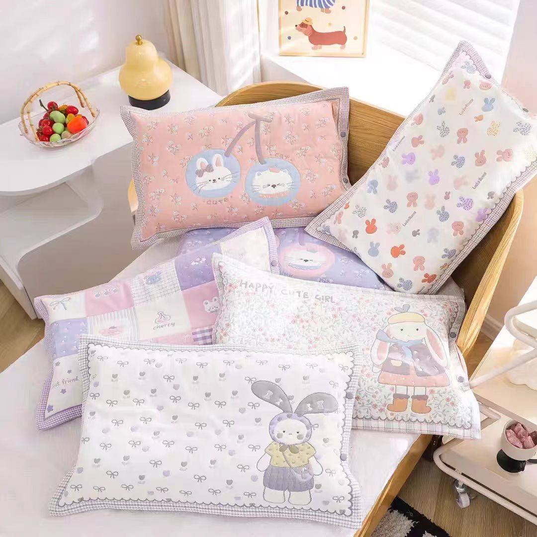 按扣式枕巾纯棉纱布卡通儿童枕套全包宝宝家用全棉加厚枕芯内胆套,婴童用品,儿童枕套,淘宝优惠券,粉丝福利购,淘宝优惠卷