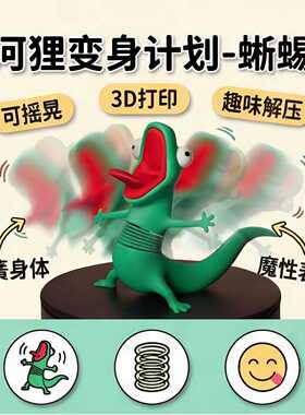 河狸变身蜥蜴汤姆弹簧玩具｜可动