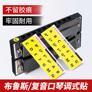布鲁斯12调复音口琴12调性贴强力胶粘超清晰标记调号贴纸乐器配件