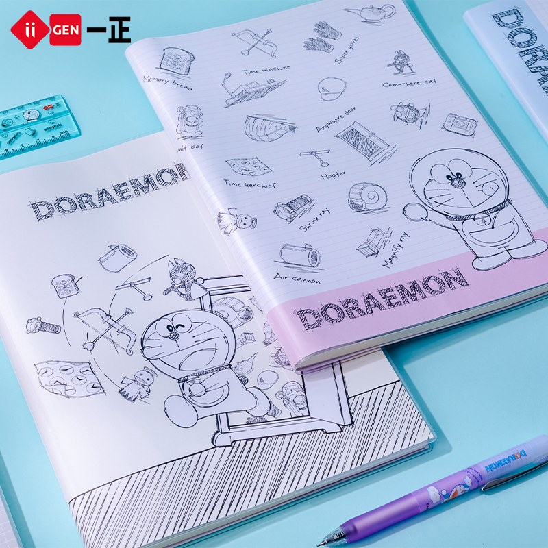 一正哆啦A梦手绘风胶套本