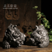 天然青石雕刻貔貅摆件