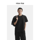 rice好饭 夏季 187G全棉纯色宽松亨利领男士 nice 短袖 T恤NHX02011