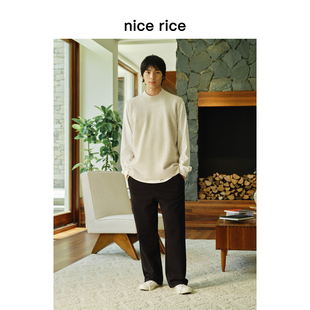 365G磨毛毛圈布抽绳直筒休闲针织卫裤 冬季 NGD12042 rice好饭 nice