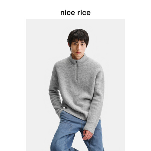 nicerice好饭半拉链小高领毛衣