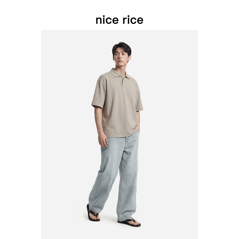nice rice好饭 26春季新品11.5盎司蓝牛宽松水洗牛仔裤男DIC13147