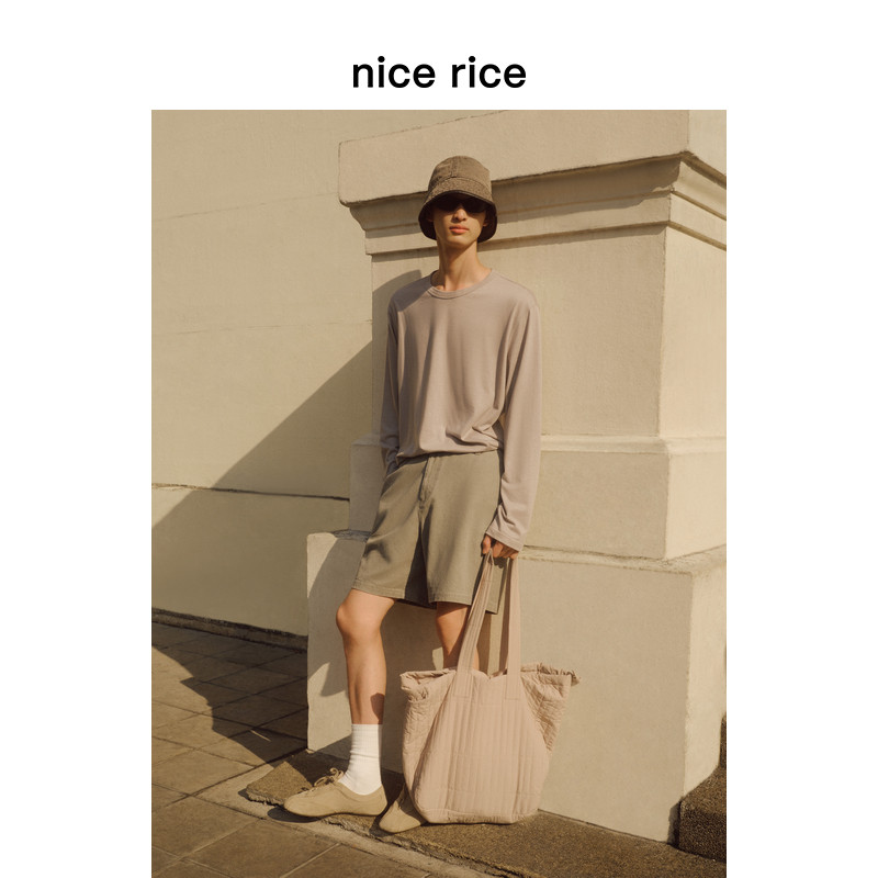 nice rice好饭 26春季新品全棉直身斜插袋水洗工装短裤NIC11051