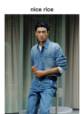 nice rice好饭 25秋季新品10.1盎司翻领宽松复古牛仔衬衫NHQ03099