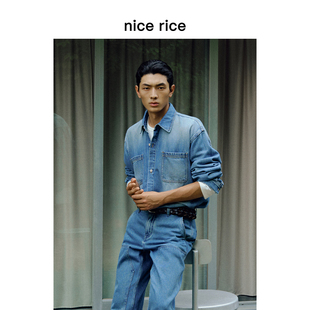 10.1盎司翻领宽松复古牛仔衬衫 nice 新品 25秋季 NHQ03099 rice好饭