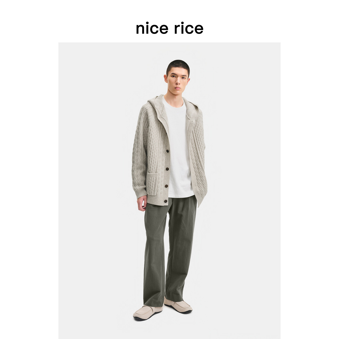 nice rice好饭 26秋季新品直筒亚麻棉混纺男士休闲长裤NIQ11091