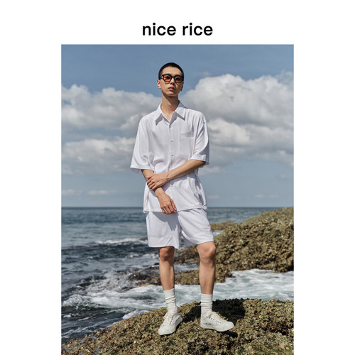nicerice好饭侧开衩休闲短裤