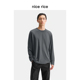 rice好饭 25冬季 新品 nice 98G微弹圆领包边直身长袖 T恤男NHD02027