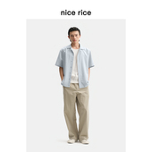 rice好饭 夏季 棉锦混纺侧缝横开袋宽松工装 nice 休闲裤 男NHX11040