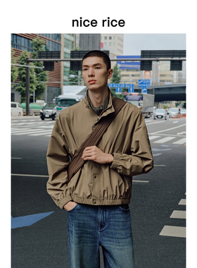 nice rice好饭 25秋季新品活页廓形休闲短款男士夹克外套NHQ06001