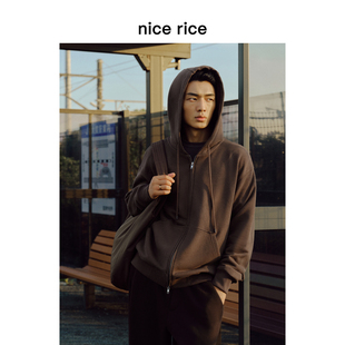 開衫 nice 連帽衛(wèi)衣NHQ04030 400G寬松肌理美式 新品 rice好飯 25秋季