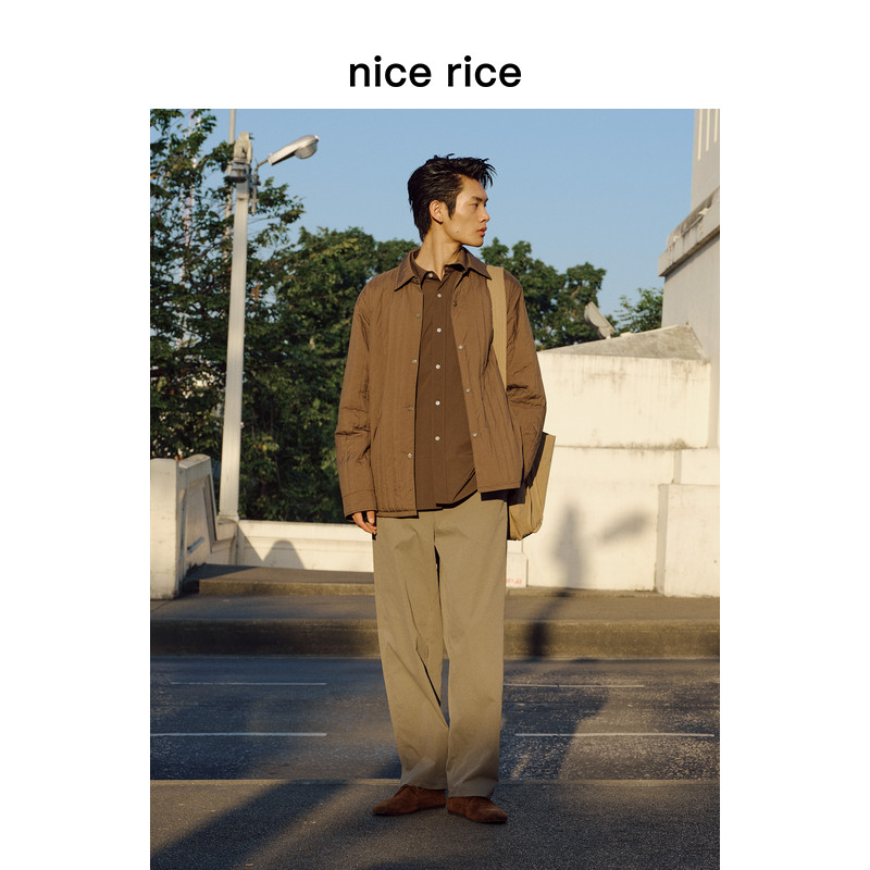 nice rice好饭 26春季新品宽松微锥内抽绳斜插袋休闲长裤NIC11033