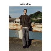 休闲裤 nice 男NHQ11036 新品 棉麻混纺肌理直筒工装 rice好饭 25秋季