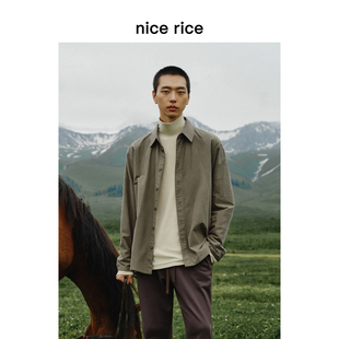 rice好饭 衬衫 冬季 长袖 NGD03028 全棉绒布翻领宽松休闲男士 nice