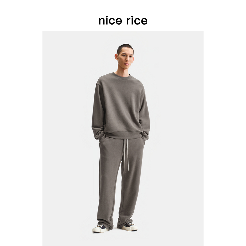 nicerice好饭全棉花纱直筒卫裤