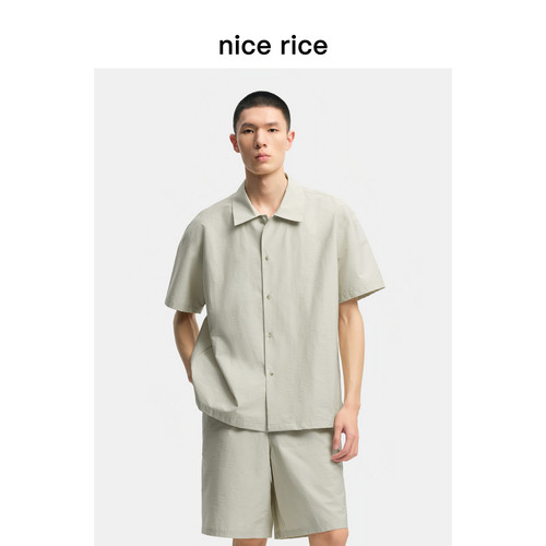 nicerice好饭宽松翻领短袖衬衫