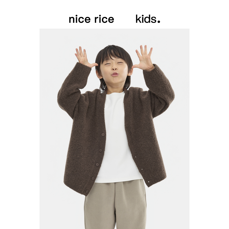 nicerice好饭绵羊毛开衫毛衣