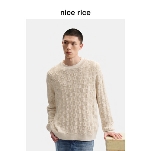 nicerice好饭立体绞花针织衫