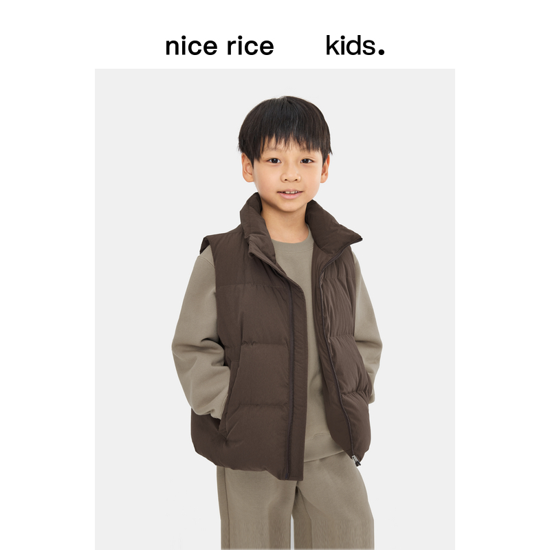 nicerice好饭高领宽松羽绒马甲