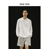 r.系列260G全棉纯色简约休闲圆领长袖 nice rice好饭 T恤NCC02017