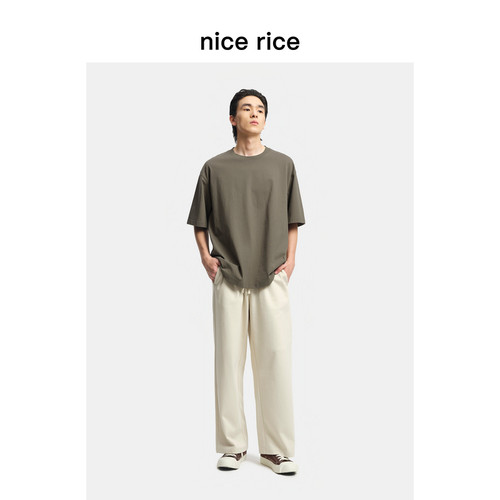 nicerice好饭宽松轻薄针织卫裤