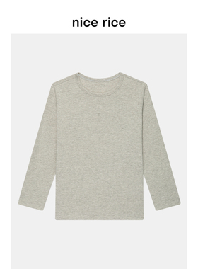 nice rice好饭 童装有机棉混纺微弹儿童圆领修身长袖T恤NGC02083