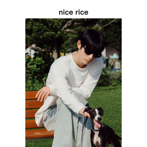 nicerice好饭卷边长袖T恤