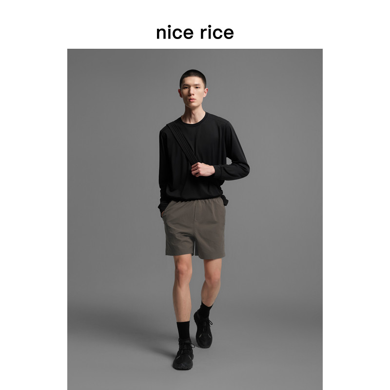 nice rice好饭 s.系列轻量防晒宽松侧开叉休闲运动短裤男NIX11138