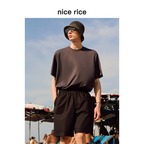 nicerice好饭脚口翻边休闲短裤