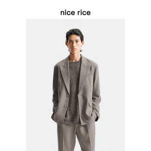 戗驳领交叉半里宽松休闲西装 nice 新品 25秋季 NHQ19005 rice好饭