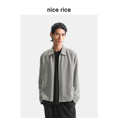 rice好饭 25秋季 新品 nice 肌理感翻领极简短款 夹克外套男NHQ06021