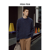 nice 马海毛混纺宽松圆领花纱毛衣NHD05057 新品 rice好饭 25冬季